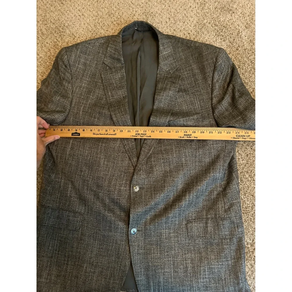 Jack Victor Men Blazer 48L Gray Double Vented 2 Button Sport Coat Bamboo Viscose